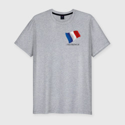 I'm French - motto – Мужская футболка хлопок Slim с принтом купить