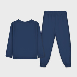 Пижама с принтом Гусинная мода для ребенка, вид сзади №1. Цвет основы: темно-синий