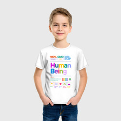 Футболка с принтом Человеческое существо - human being для ребенка, вид на модели спереди №2. Цвет основы: белый