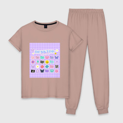 Ретро стиль нулевых y2k – Женская пижама хлопок с принтом купить со скидкой в -10%