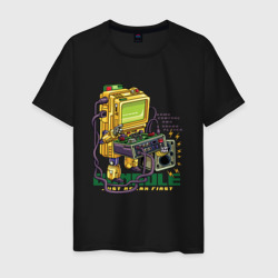 Мужская футболка хлопок Ретро компьютер геймер