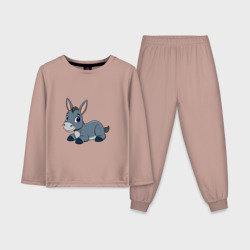 Детская пижама с лонгсливом хлопок Милый ослик