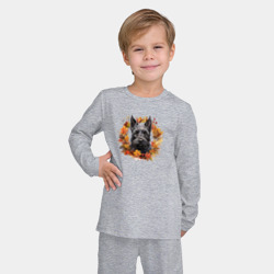 Детская пижама с лонгсливом хлопок Скотч-терьер осенний арт - фото 2