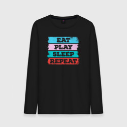 Мужской лонгслив хлопок Eat play sleep repeat