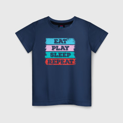 Детская футболка хлопок Eat play sleep repeat