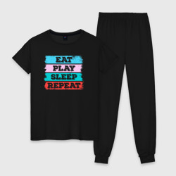 Женская пижама хлопок Eat play sleep repeat