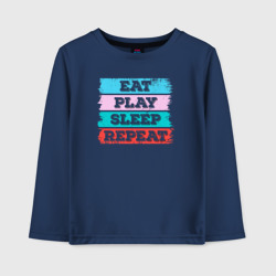 Детский лонгслив хлопок Eat play sleep repeat