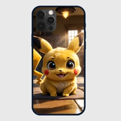 Чехол для iPhone 12 Pro Пикачу сидит в комнате