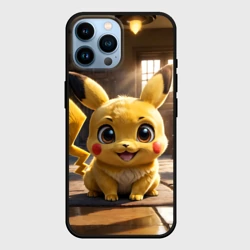Чехол для iPhone 14 Pro Max Пикачу сидит в комнате