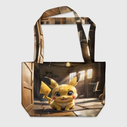 Пляжная сумка 3D Пикачу сидит в комнате