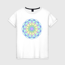 Цветочная геометрическая мандала – Женская футболка хлопок с принтом купить со скидкой в -20%