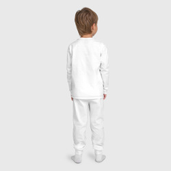 Пижама с принтом Матрешка из шести окружностей для ребенка, вид на модели сзади №2. Цвет основы: белый
