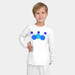 Пижама с принтом Матрешка из шести окружностей для ребенка, вид на модели спереди №2. Цвет основы: белый