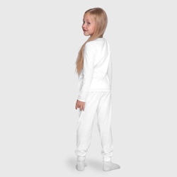Пижама с принтом Матрешка из шести окружностей для ребенка, вид на модели сзади №4. Цвет основы: белый