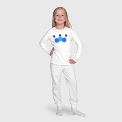 Пижама с принтом Матрешка из шести окружностей для ребенка, вид на модели спереди №4. Цвет основы: белый