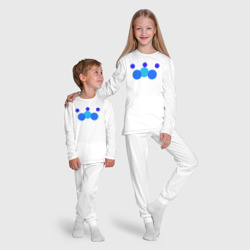 Пижама с принтом Матрешка из шести окружностей для ребенка, вид на модели спереди №5. Цвет основы: белый
