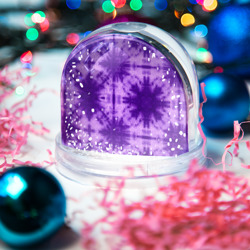 Игрушка шар с принтом Тай дай фиолетовый для любого человека, вид спереди №2. Цвет основы: прозрачный