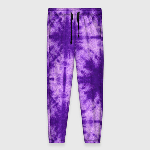 Женские брюки с принтом Тай дай фиолетовый, вид спереди №1