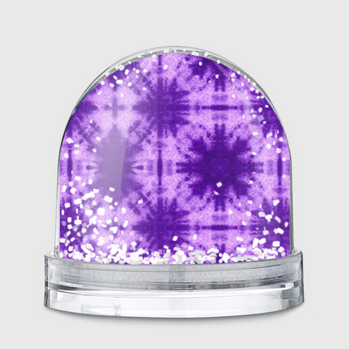 Игрушка Снежный шар с принтом Тай дай фиолетовый, вид спереди №1