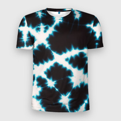 Тёмно синий тай дай – Мужская футболка 3D Slim с принтом купить со скидкой в -9%