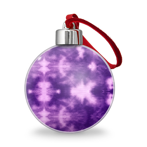 Ёлочный шар с принтом Фиолетовый тайдай, вид спереди №1