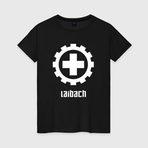 Женская футболка хлопок Laibach - Cross, цвет черный