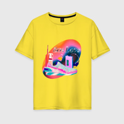 Женская футболка хлопок Oversize 80s Love