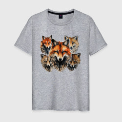 Акварельные лисы – Мужская футболка хлопок с принтом купить со скидкой в -20%