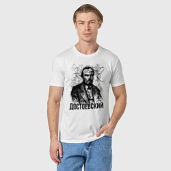 Мужская футболка хлопок Достоевский лайнарт портрет - фото 2