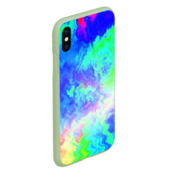 Чехол для iPhone XS Max матовый Сине-зелёная кислота тай-дай - фото 2