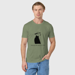 Мужская футболка хлопок Умная овечка с надписью - фото 2