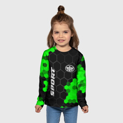 Детский лонгслив 3D FAW green sport hexagon - фото 2