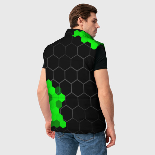 Мужской жилет утепленный 3D FAW green sport hexagon, цвет черный - фото 4