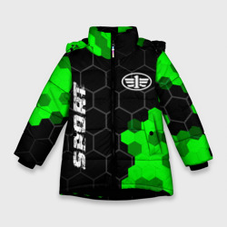 Зимняя куртка для девочек 3D FAW green sport hexagon