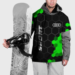 Накидка на куртку 3D Audi green sport hexagon