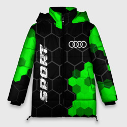 Женская зимняя куртка Oversize Audi green sport hexagon