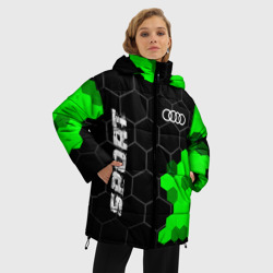 Женская зимняя куртка Oversize Audi green sport hexagon - фото 2