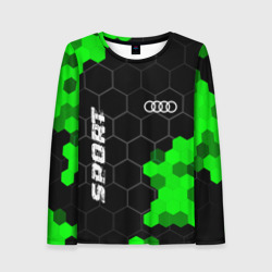 Audi green sport hexagon – Женский лонгслив 3D с принтом купить со скидкой в -20%