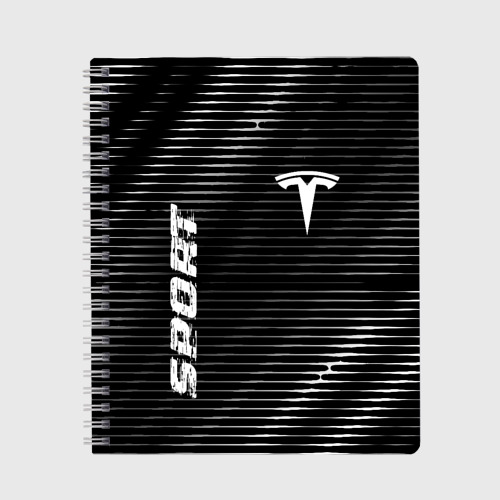 Тетрадь с принтом Tesla sport metal, вид спереди №1