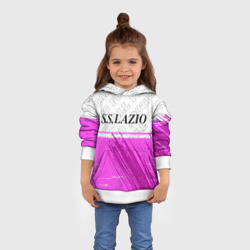 Толстовка с принтом Lazio pro football посередине для ребенка, вид на модели спереди №3. Цвет основы: белый