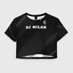 Женская футболка Crop-top 3D AC Milan sport на темном фоне посередине