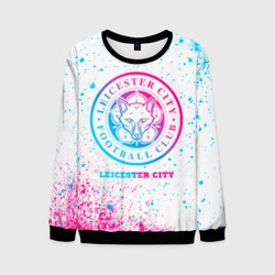 Мужской свитшот 3D Leicester City neon gradient style