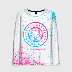 Женский лонгслив 3D Leicester City neon gradient style