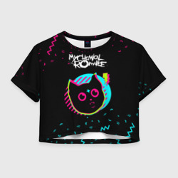 Женская футболка Crop-top 3D My Chemical Romance - rock star cat