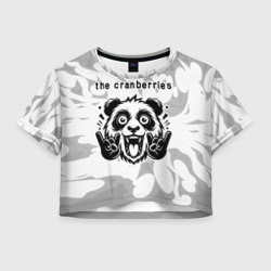 Женская футболка Crop-top 3D The Cranberries рок панда на светлом фоне