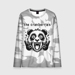 Мужской лонгслив 3D The Cranberries рок панда на светлом фоне