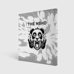 Холст квадратный The Neighbourhood рок панда на светлом фоне