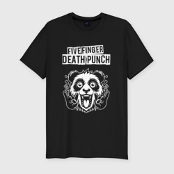 Мужская футболка хлопок Slim Five Finger Death Punch rock panda