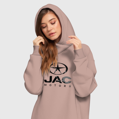 Платье-худи хлопок Jac - logo, цвет пыльно-розовый - фото 3