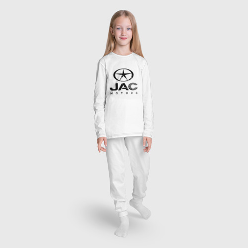 Детская пижама с лонгсливом хлопок Jac - logo, цвет белый - фото 5